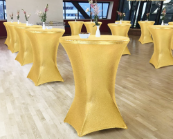 Gold Covers Spandex for Cocktail Tables